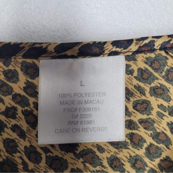 Cheetah satin feel retro old Hollywood party mini slip dress size large - Picture 3 of 5